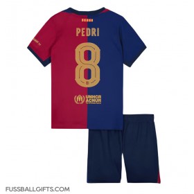 Barcelona Pedri Gonzalez #8 Fußballbekleidung Heimtrikot Kinder 2024-25 Kurzarm (+ kurze hosen)